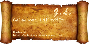 Galambosi Lázár névjegykártya